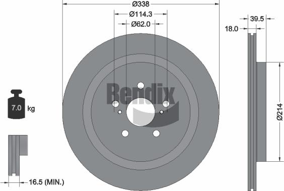 BENDIX Braking BDS2263HC - Гальмівний диск autocars.com.ua