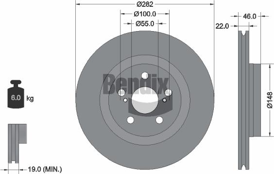 BENDIX Braking BDS2270 - Гальмівний диск autocars.com.ua