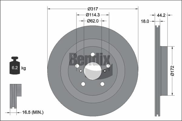 BENDIX Braking BDS2315 - Гальмівний диск autocars.com.ua