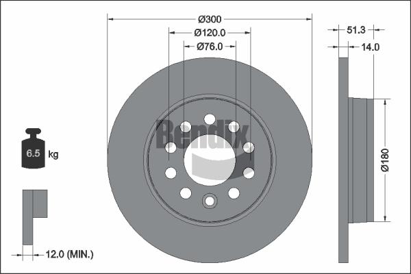 BENDIX Braking BDS2321 - Гальмівний диск autocars.com.ua