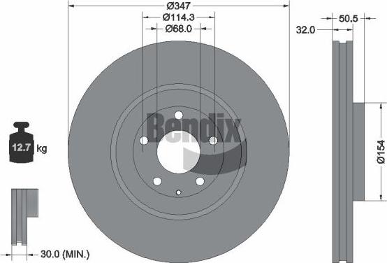 BENDIX Braking BDS2345 - Гальмівний диск autocars.com.ua