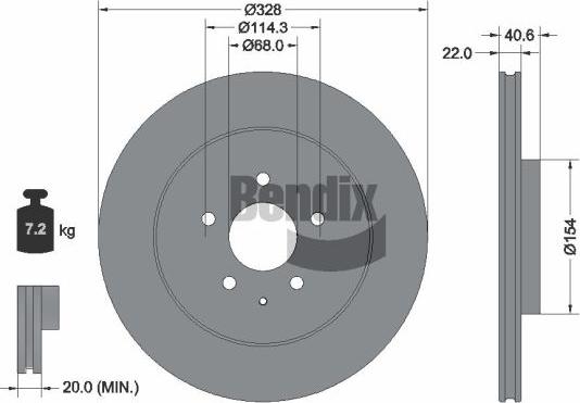 BENDIX Braking BDS2346 - Гальмівний диск autocars.com.ua