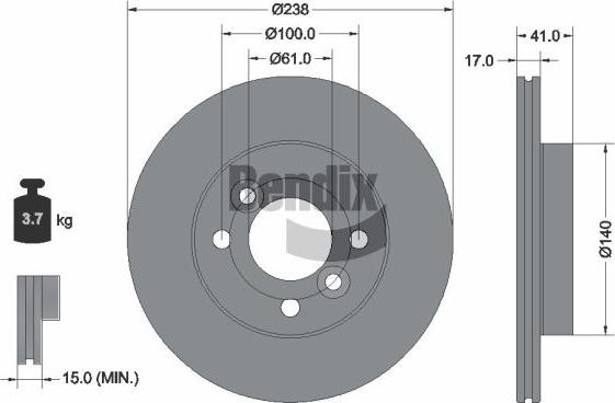 BENDIX Braking BDS2351 - Гальмівний диск autocars.com.ua