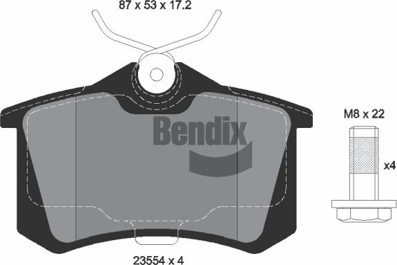 BENDIX Braking BPD1000 - Гальмівні колодки, дискові гальма autocars.com.ua