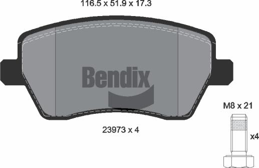 BENDIX Braking BPD1003 - Гальмівні колодки, дискові гальма autocars.com.ua
