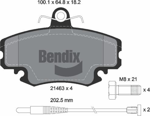 BENDIX Braking BPD1005 - Гальмівні колодки, дискові гальма autocars.com.ua