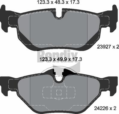 BENDIX Braking BPD1023 - Гальмівні колодки, дискові гальма autocars.com.ua