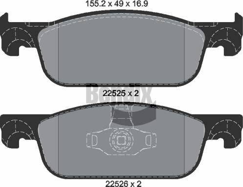 BENDIX Braking BPD1035 - Гальмівні колодки, дискові гальма autocars.com.ua