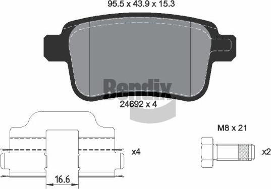 BENDIX Braking BPD1056 - Гальмівні колодки, дискові гальма autocars.com.ua