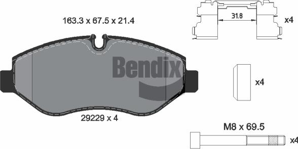 BENDIX Braking BPD1061 - Гальмівні колодки, дискові гальма autocars.com.ua