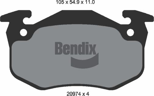BENDIX Braking BPD1103 - Гальмівні колодки, дискові гальма autocars.com.ua