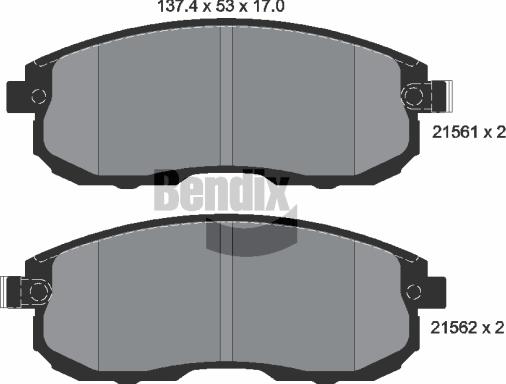 BENDIX Braking BPD1112 - Гальмівні колодки, дискові гальма autocars.com.ua