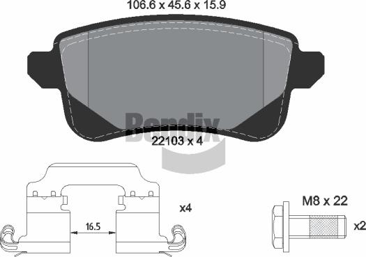 BENDIX Braking BPD1123 - Гальмівні колодки, дискові гальма autocars.com.ua