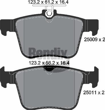 BENDIX Braking BPD1124 - Гальмівні колодки, дискові гальма autocars.com.ua