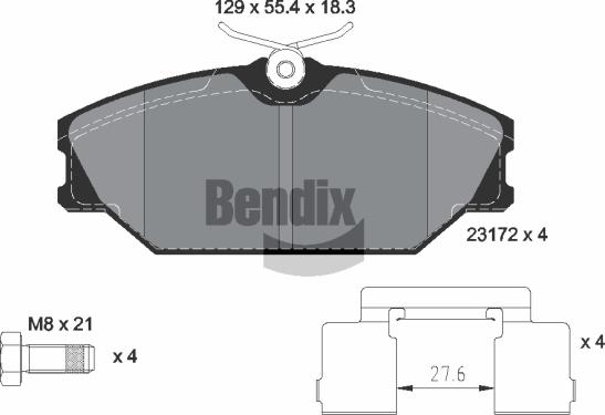 BENDIX Braking BPD1127 - Гальмівні колодки, дискові гальма autocars.com.ua