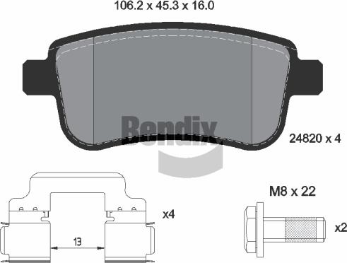 BENDIX Braking BPD1133 - Гальмівні колодки, дискові гальма autocars.com.ua