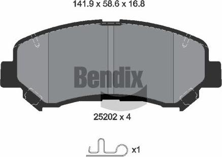 BENDIX Braking BPD1143 - Гальмівні колодки, дискові гальма autocars.com.ua