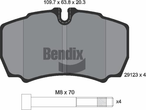 BENDIX Braking BPD1148 - Гальмівні колодки, дискові гальма autocars.com.ua