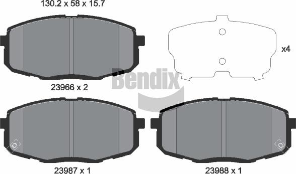 BENDIX Braking BPD1153 - Гальмівні колодки, дискові гальма autocars.com.ua