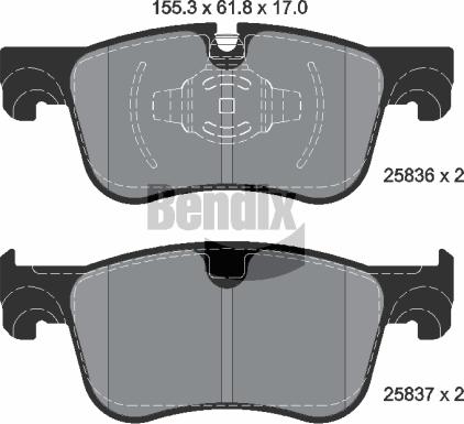 BENDIX Braking BPD1159 - Гальмівні колодки, дискові гальма autocars.com.ua