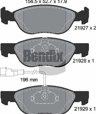 BENDIX Braking BPD1160 - Гальмівні колодки, дискові гальма autocars.com.ua