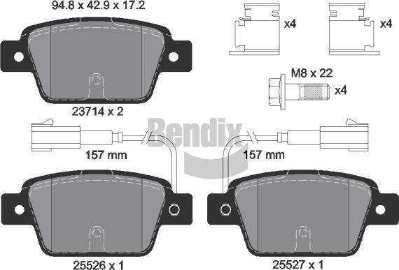 BENDIX Braking BPD1175 - Гальмівні колодки, дискові гальма autocars.com.ua