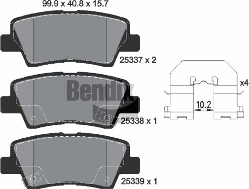 BENDIX Braking BPD1176 - Гальмівні колодки, дискові гальма autocars.com.ua