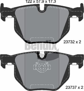 BENDIX Braking BPD1184 - Гальмівні колодки, дискові гальма autocars.com.ua