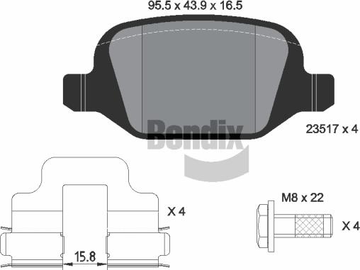 BENDIX Braking BPD1191 - Гальмівні колодки, дискові гальма autocars.com.ua