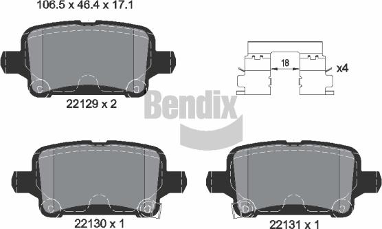 BENDIX Braking BPD1212 - Гальмівні колодки, дискові гальма autocars.com.ua