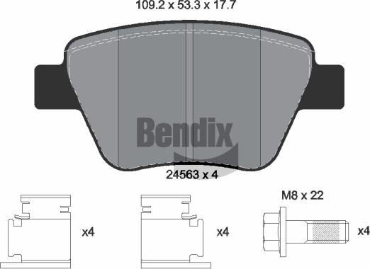 BENDIX Braking BPD1225 - Гальмівні колодки, дискові гальма autocars.com.ua