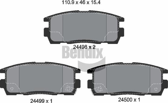 BENDIX Braking BPD1241 - Гальмівні колодки, дискові гальма autocars.com.ua