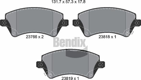 BENDIX Braking BPD1249 - Гальмівні колодки, дискові гальма autocars.com.ua