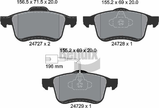 BENDIX Braking BPD1251 - Гальмівні колодки, дискові гальма autocars.com.ua