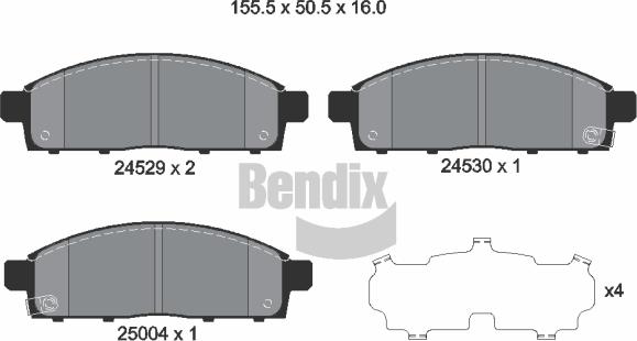 BENDIX Braking BPD1265 - Гальмівні колодки, дискові гальма autocars.com.ua