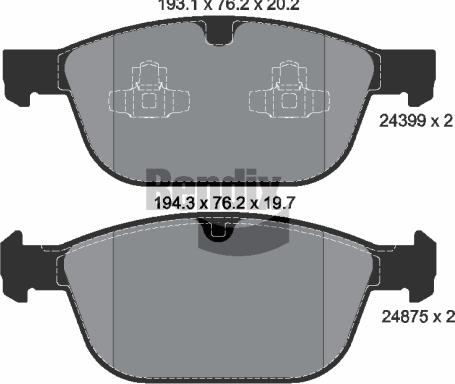 BENDIX Braking BPD1273 - Гальмівні колодки, дискові гальма autocars.com.ua