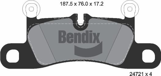 BENDIX Braking BPD1279 - Гальмівні колодки, дискові гальма autocars.com.ua