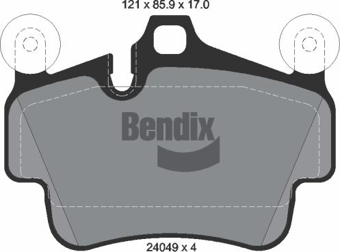 BENDIX Braking BPD1600 - Гальмівні колодки, дискові гальма autocars.com.ua