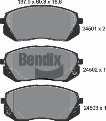 BENDIX Braking BPD1295 - Гальмівні колодки, дискові гальма autocars.com.ua
