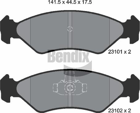 BENDIX Braking BPD1296 - Гальмівні колодки, дискові гальма autocars.com.ua