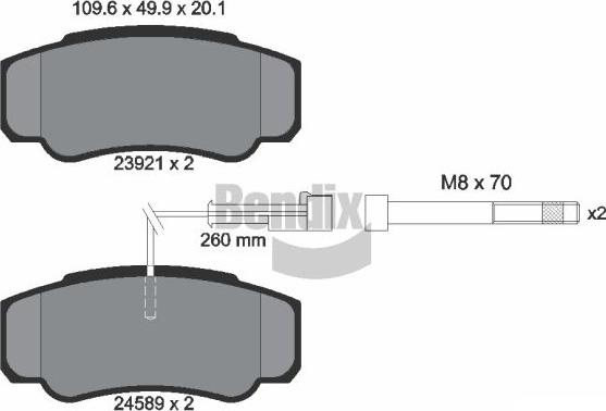 BENDIX Braking BPD1301 - Гальмівні колодки, дискові гальма autocars.com.ua