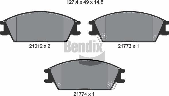 BENDIX Braking BPD1303 - Гальмівні колодки, дискові гальма autocars.com.ua
