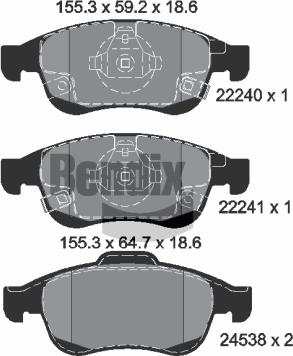 BENDIX Braking BPD1309 - Гальмівні колодки, дискові гальма autocars.com.ua
