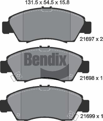 BENDIX Braking BPD1327 - Гальмівні колодки, дискові гальма autocars.com.ua