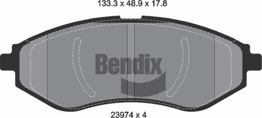 BENDIX Braking BPD1347 - Гальмівні колодки, дискові гальма autocars.com.ua