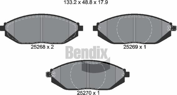 BENDIX Braking BPD1363 - Гальмівні колодки, дискові гальма autocars.com.ua