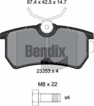BENDIX Braking BPD1364 - Гальмівні колодки, дискові гальма autocars.com.ua