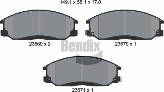 BENDIX Braking BPD1367 - Гальмівні колодки, дискові гальма autocars.com.ua
