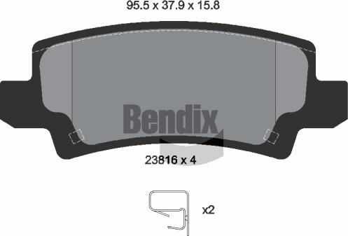 BENDIX Braking BPD1370 - Гальмівні колодки, дискові гальма autocars.com.ua