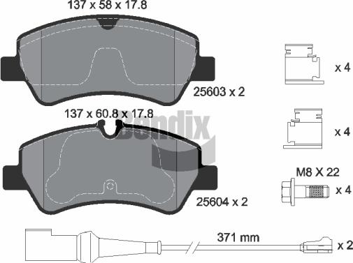 BENDIX Braking BPD1377 - Гальмівні колодки, дискові гальма autocars.com.ua